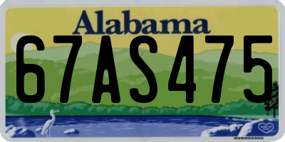 AL license plate 67AS475