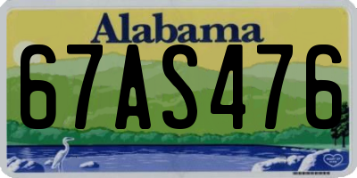 AL license plate 67AS476