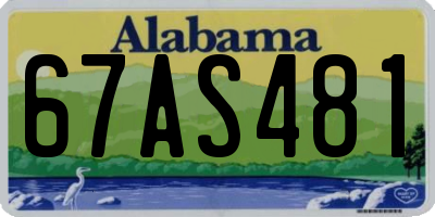 AL license plate 67AS481