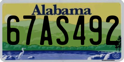 AL license plate 67AS492