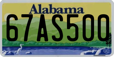 AL license plate 67AS500