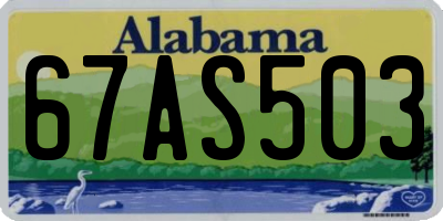 AL license plate 67AS503