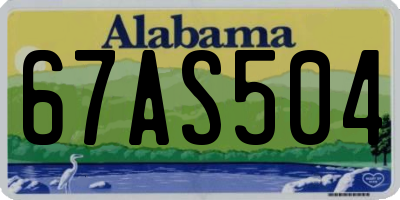 AL license plate 67AS504