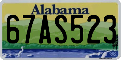 AL license plate 67AS523