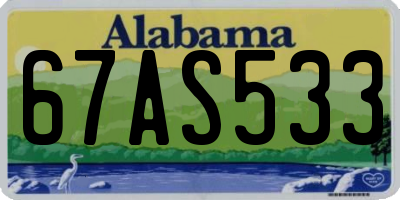 AL license plate 67AS533