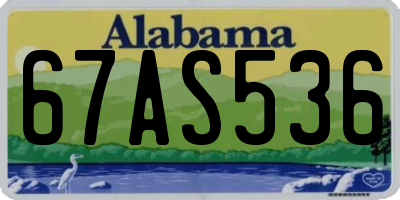 AL license plate 67AS536