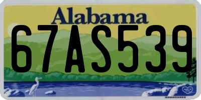 AL license plate 67AS539