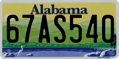 AL license plate 67AS540