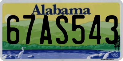 AL license plate 67AS543