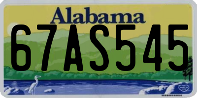 AL license plate 67AS545