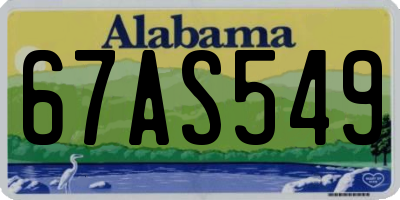 AL license plate 67AS549