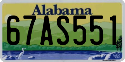 AL license plate 67AS551