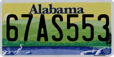 AL license plate 67AS553