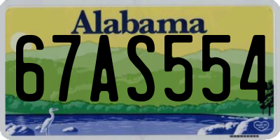 AL license plate 67AS554