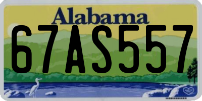 AL license plate 67AS557