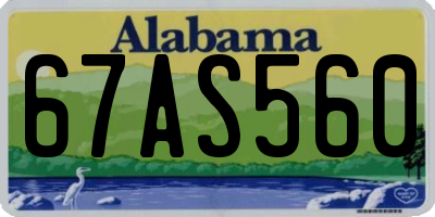 AL license plate 67AS560