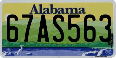 AL license plate 67AS563