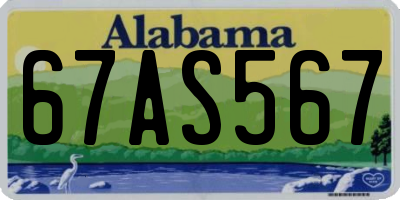 AL license plate 67AS567