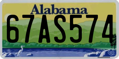 AL license plate 67AS574