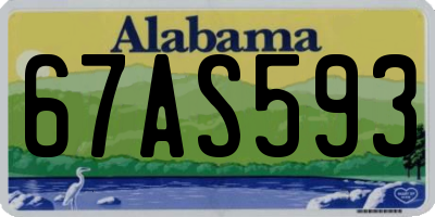 AL license plate 67AS593