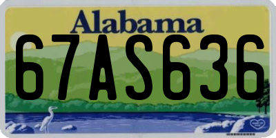 AL license plate 67AS636