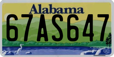 AL license plate 67AS647
