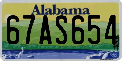 AL license plate 67AS654