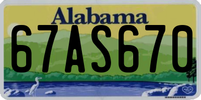 AL license plate 67AS670