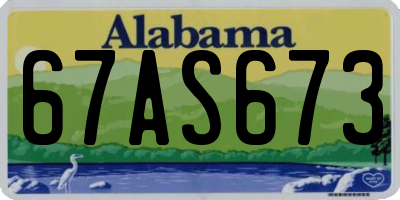 AL license plate 67AS673