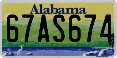 AL license plate 67AS674