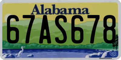 AL license plate 67AS678