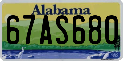 AL license plate 67AS680