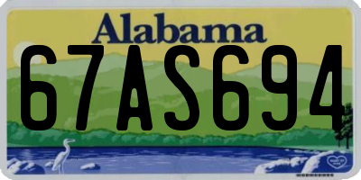 AL license plate 67AS694