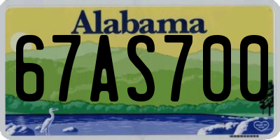 AL license plate 67AS700