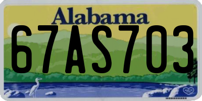 AL license plate 67AS703