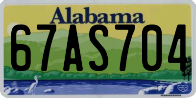 AL license plate 67AS704