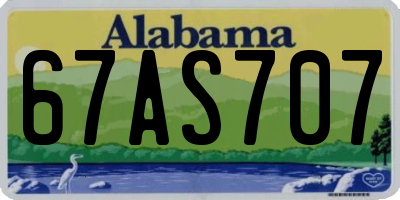 AL license plate 67AS707
