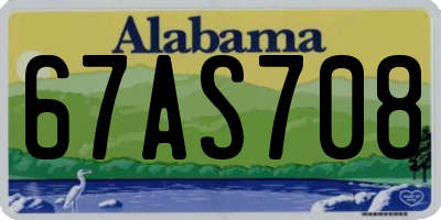 AL license plate 67AS708