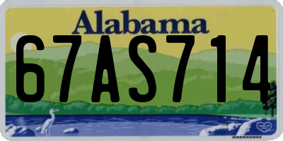 AL license plate 67AS714