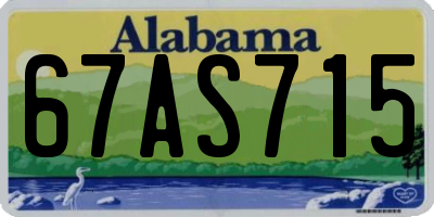 AL license plate 67AS715