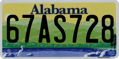 AL license plate 67AS728