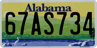 AL license plate 67AS734