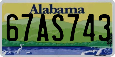 AL license plate 67AS743