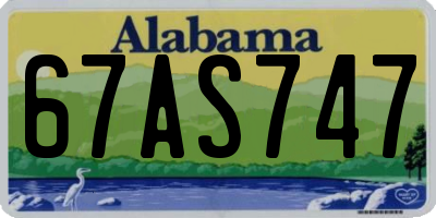 AL license plate 67AS747