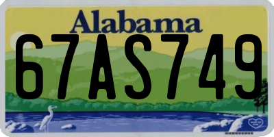 AL license plate 67AS749