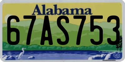 AL license plate 67AS753