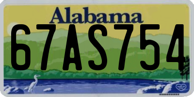 AL license plate 67AS754