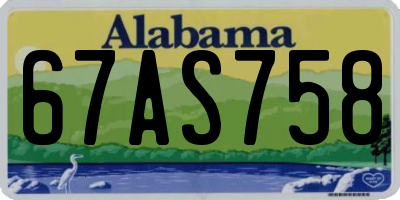 AL license plate 67AS758