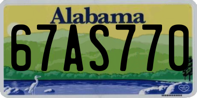 AL license plate 67AS770
