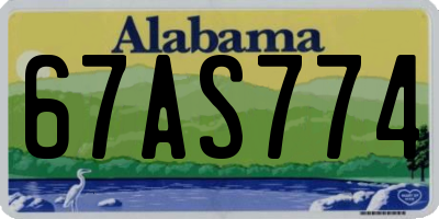AL license plate 67AS774